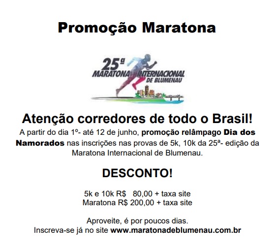 Maratona de Blumenau anuncia retorno após 11 anos e quer largada